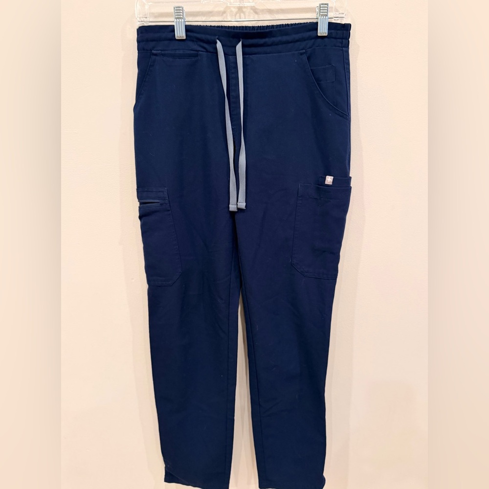 FIGS Yola Scrub Pants XS Navy Straight Leg Cargo Medical EUC